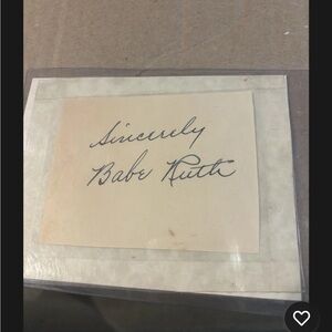 Vintage Autographed Babe Ruth Strip with authentication selling my collection